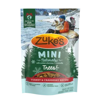 Zuke’s Mini Naturals Trees Front of bag dog treats 