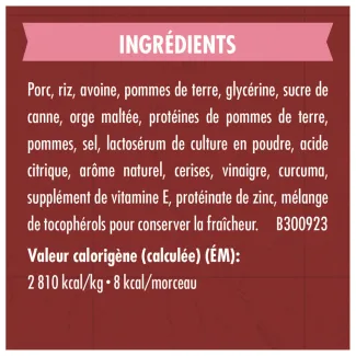Gâteries pour le dressage pour chiens Zuke&#039;s Lil&#039; Links Recette de porc et pommes - ingredients
