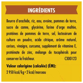 Gâteries d&#039;entraînement Zuke&#039;s Mini Naturals à saveur de beurre d&#039;arachide et d&#039;avoine - ingredients