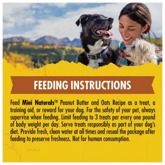 Zuke&#039;s Mini Naturals Peanut Butter and Oats Recipe Dog Treats - feeding instructions