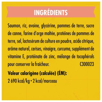 Gâteries d&#039;entraînement Zuke&#039;s Mini Naturals Recette de saumon - ingredients