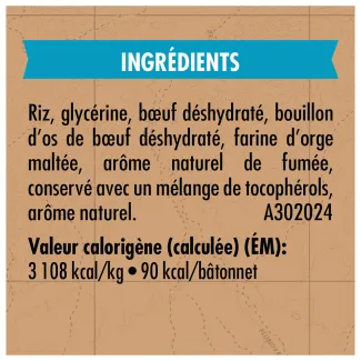 Gâteries pour chiens Zuke&#039;s Recette de gâteries savoureuses au bœuf nourri à l’herbe - ingredients