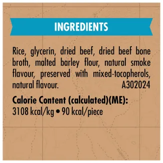 Zuke’s Savoury Chews Grass-Fed Beef Recipe Bully-Shaped Dog Chews Dog Treats - Ingredients