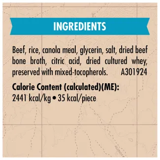Zuke&#039;s Chewy Meaty Sticks Beef Recipe, Dog Treats - Ingredients
