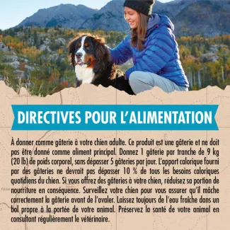 Gâteries pour chiens Zuke&#039;s Chewy Meaty Sticks Recette de bœuf - directives pour l&#039;alimentation