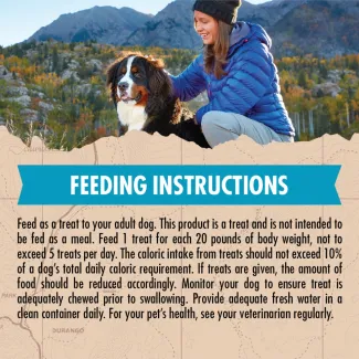 Zuke&#039;s Chewy Meaty Sticks Beef Recipe, Dog Treats - feeding instructions